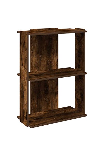vidaxl Bibliotecă cu 3 etaje stejar afumat 60x30x80 cm lemn prelucrat