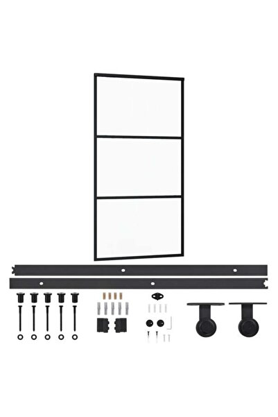 vidaxl Ușă glisantă cu set de feronerie, 102 x 205 cm, sticlă ESG/aluminiu
