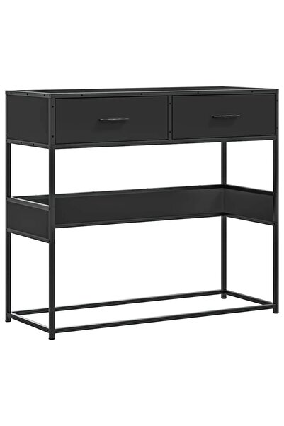 vidaxl Măsuță consolă, negru, 90x35x80 cm, lemn prelucrat