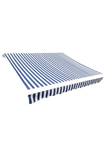 vidaxl Pânză pentru copertină, albastru și alb, 4,5 x 3 m