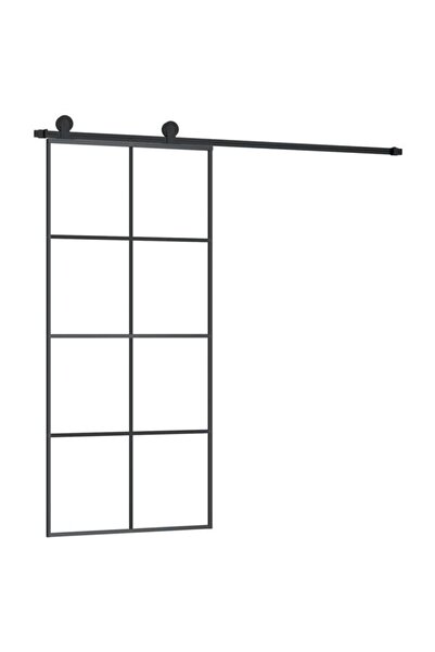 vidaxl Ușă glisantă cu set de feronerie, 90 x 205 cm, sticlă ESG/aluminiu