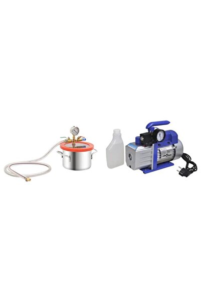 vidaxl Cameră de vid cu pompă monostadiu, 3,7 L