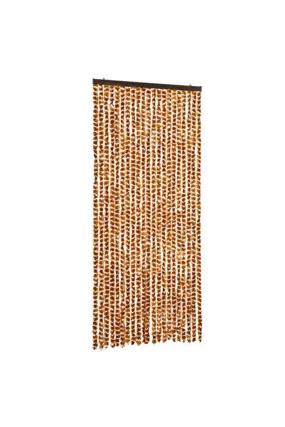 vidaxl Perdea anti-insecte, ocru și alb, 90 x 220 cm, șenilă
