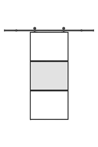 vidaxl Ușă glisantă cu sticlă securizată și set de feronerie din aluminiu