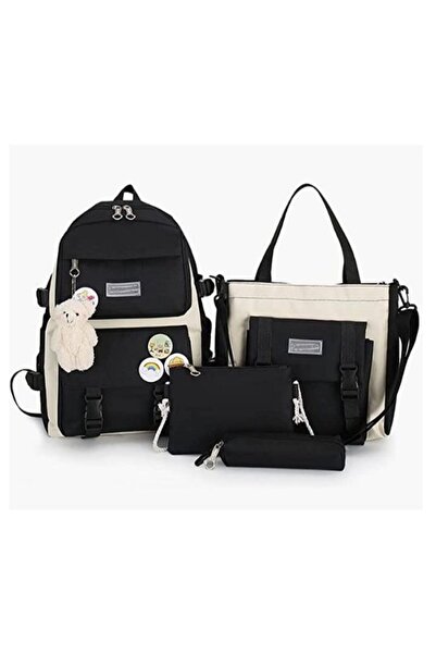 Arabest 4-Piece Backpack Set,Teen Kids Student,Bear School Bag,Tote Bag,Penci...
