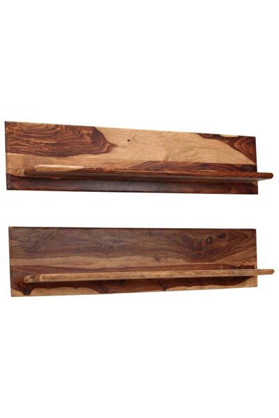 vidaxl Rafturi de perete, 2 buc., 118 x 26 x 20 cm, lemn masiv de salcâm