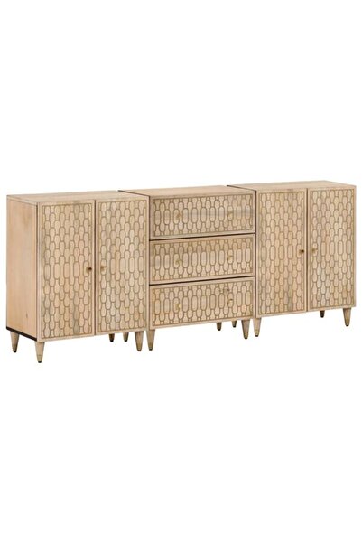 vidaxl Comode, 3 buc., 60 x 33 x 75 cm, lemn masiv de mango