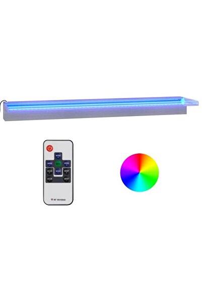 vidaxl Cascadă LED RGB, 90 cm, Oțel inoxidabil