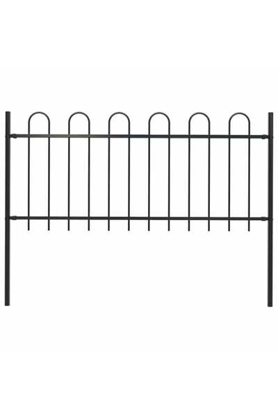 vidaxl BOXTEL Gard de grădină cu vârf circular, 181 x 80 cm, Negru