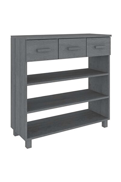 vidaxl Masă consolă „HAMAR”, gri închis, 90x35x90 cm, lemn masiv pin
