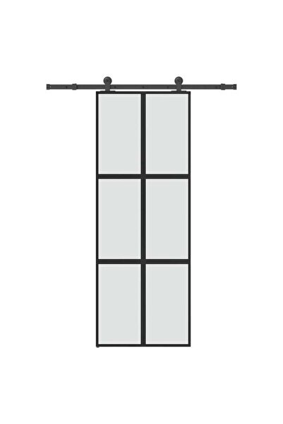 vidaxl Ușă glisantă cu sticlă securizată și set de feronerie din aluminiu