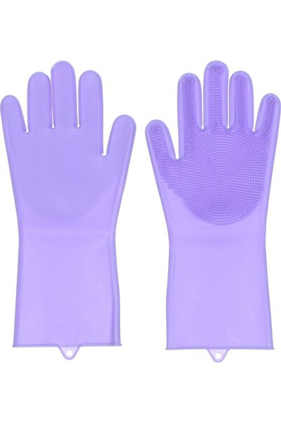 Agfa 2-Piece Magic Silicone Scrubbing Gloves Purple 3.7x23.3cm