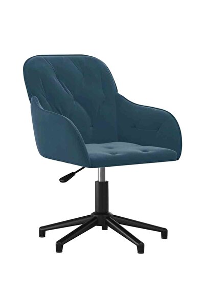 vidaxl Scaun de birou pivotant, albastru, catifea