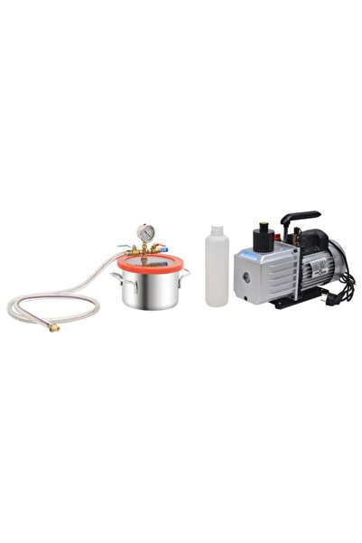 vidaxl Cameră de vid cu pompă în două trepte, 3,7 L