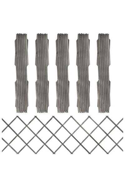 vidaxl Garduri tip trellis, 5 bucăți, gri, 180 x 60 cm, lemn masiv de brad