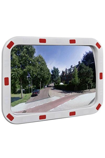 vidaxl Oglindă convexă de trafic dreptunghiulară, 40 x 60 cm, cu reflectoare