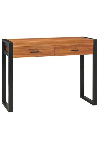 vidaxl Birou cu 2 sertare, 100 x 40 x 75 cm, lemn de tec