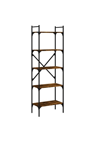 vidaxl Bibliotecă cu 5 niveluri, stejar fumuriu, 56x31,5x174 cm, lemn