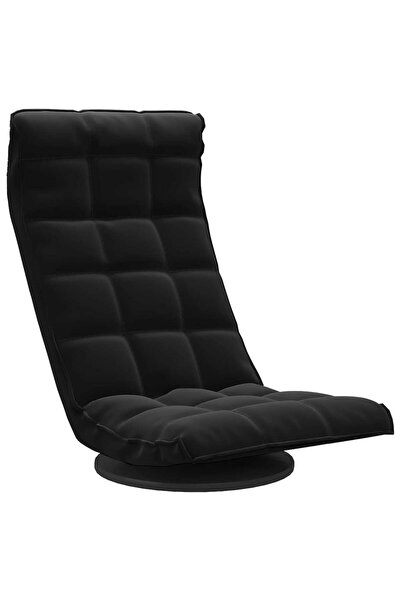 vidaxl Scaun de podea pivotant, negru, catifea