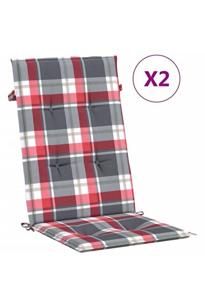 vidaxl Perne pentru scaun cu spătar înalt, 2 buc. textil în carouri roșii 120...