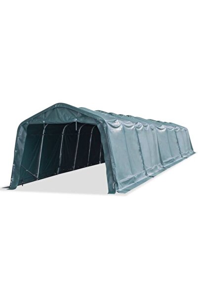 vidaxl Cort mobil pentru animale verde închis 3,3 x 16 m PVC 550 g/m²