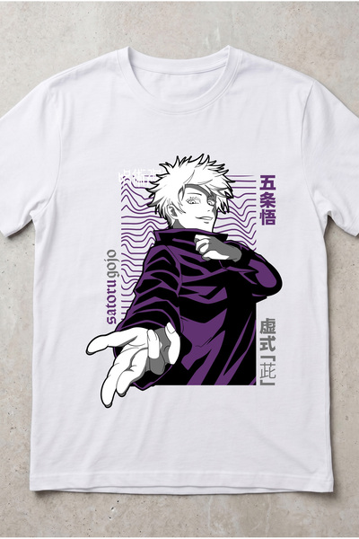 Silkensoul Jujutsu Kaisen Satoru Gojo Anime Printed Standard Fit Unisex T-Shirt