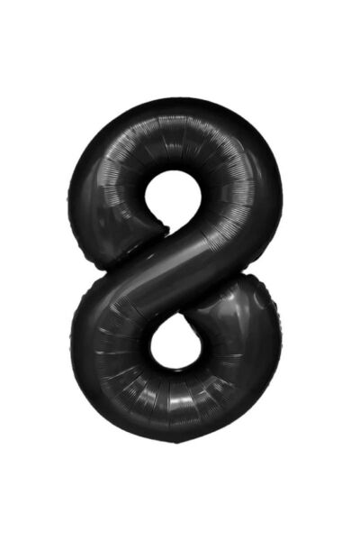 genaja Balon din Folie Metalizată, Model Cifra 8, Tematică Aniversare, 40 cm,...