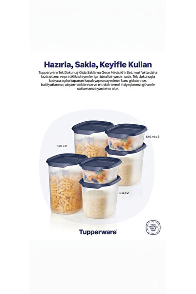 Tupperware مجموعة تيكاتش جودي فاوندرينج لحفظ الطعام باللون الأزرق الداكن، مكو...