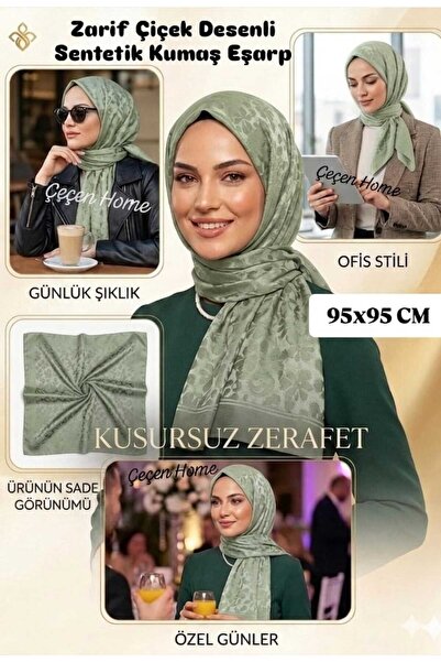 ÇEÇEN HOME (1 Piece) Elegant Floral Pattern Scarf,Breathable Synthetic Fabric...