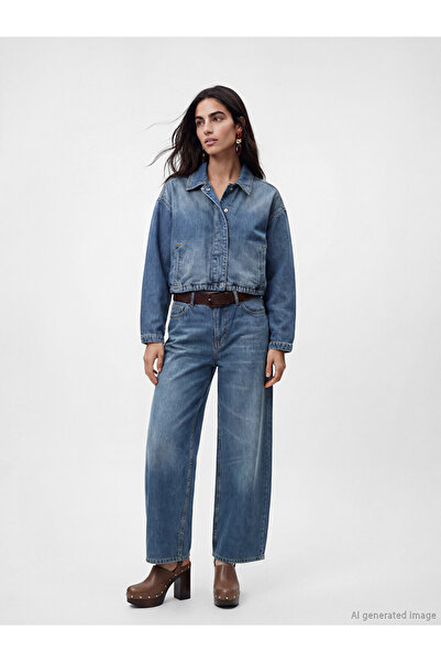 LC Waikiki Shirt Collar Women's Jean Jacket