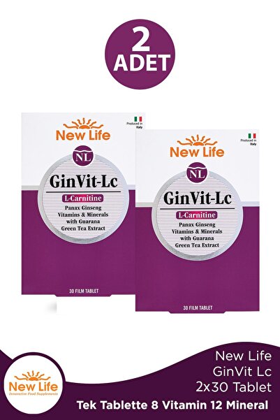 New Life GinVit-Lc L- Carnitine 30 Film Tablet 2 Adet
