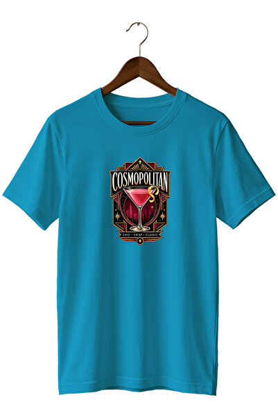 remonz Cosmopolitan Cocktail Unisex Cocktail Printed Regular Fit Crew Neck T-...