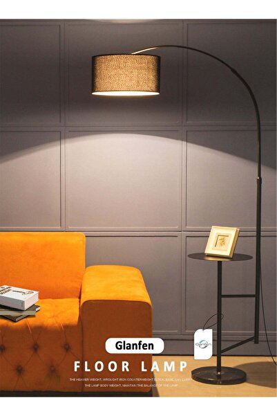 glanfen With Shelf Nordic Modern Iron Atmosphere Standing Floor Lamp LED Thre...