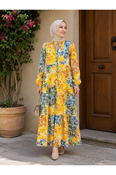 Blackmods Modal Dress with Half Buttons
