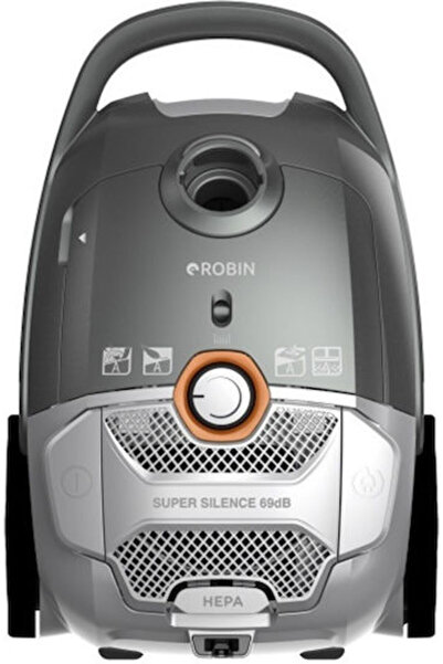 Robin RB-1801 Ηλεκτρική σκούπα 700W με σακούλα 3 λίτρα Γκρι