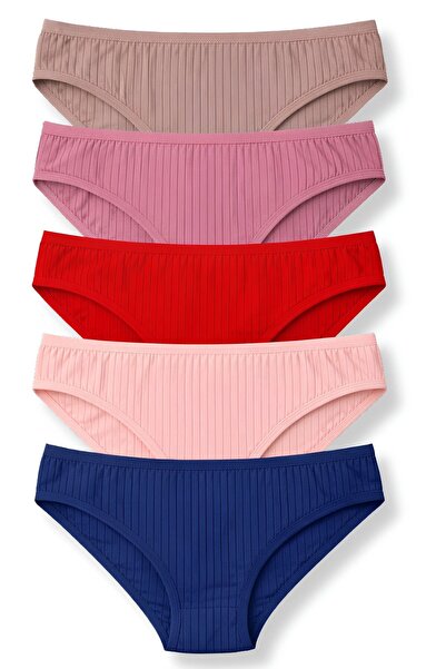 YILDIZ Striped Bamboo Bikini Women's Panties Colorful 5-Pack