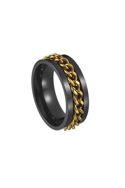 Black Season Rotatable Relaxation Ring Stainless Steel Adjustable Size 5-14 |...