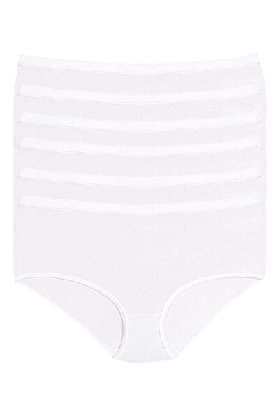 YILDIZ Bamboo Belted Bato Women's High Waist Panties White 6-Pack