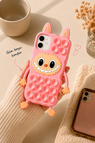 İphone 11 Uyumlu Vantuzlu BunnyPop Telefon Kılıfı | Darbe Korumalı