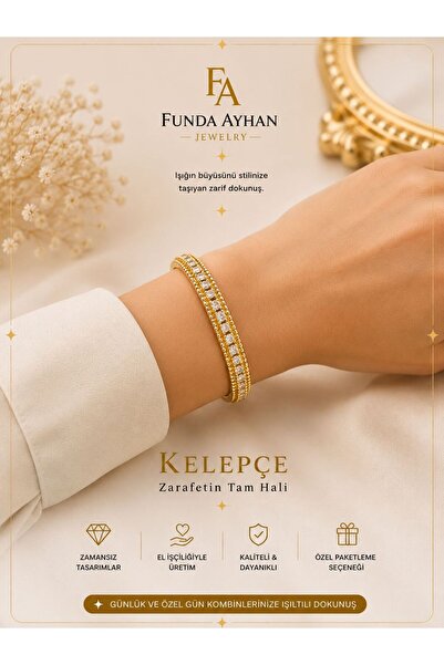 FTA TİCARET Funda Ayhan Jewelry Stone Detailed Zircon Clasp Bracelet