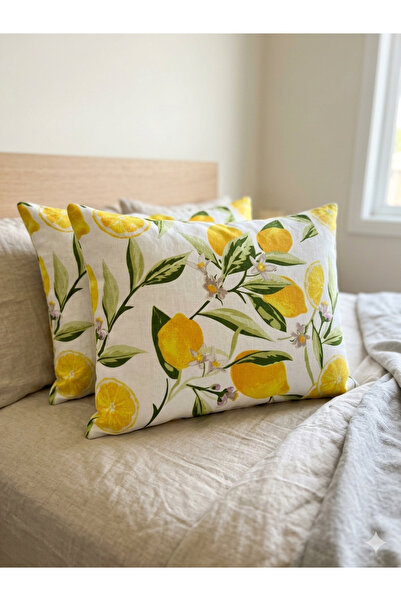 Belsina Home Organik Pamuklu | Desenli | Fermuarlı | 2 Adet Yastık Kılıfı | 5...