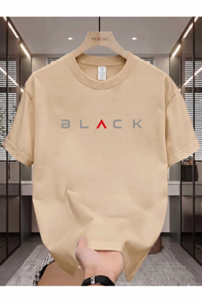 Elfa Tekstil Bej Seasonal Textile Unisex Crew Neck Oversize Tshirt