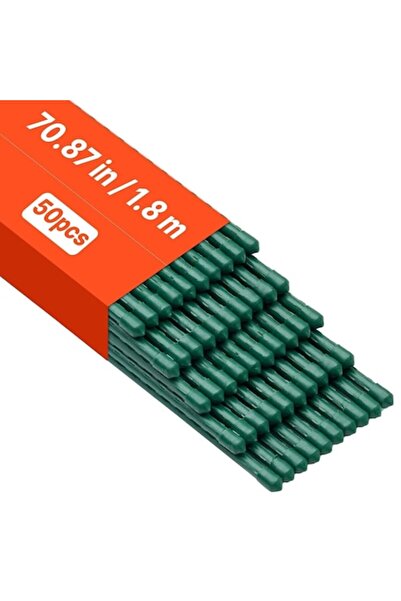 Vivatechnix Set de 50 de țăruși de grădină, din țeavă metalică acoperită cu P...