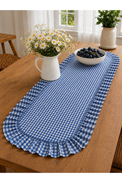ŞAH TEXTILE DESIGN Pötikareli sık fırfırlı leke tutmaz runner 40x110