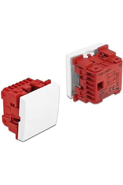 DELOCK Easy 45 Εντοιχιζόμενος Μονός Διακόπτης Τοίχου χωρίς Πλαίσιο Λευκός