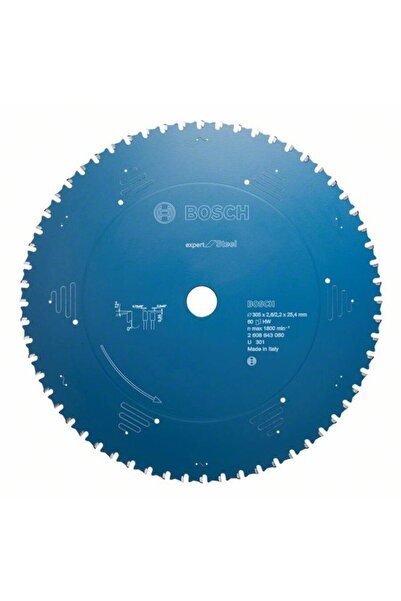 Bosch Disc fierastrau circular, Metal, 305x25.4x80 mm, Albastru