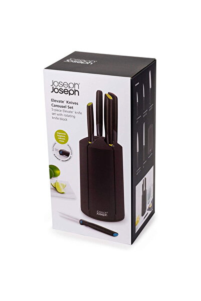 Joseph Joseph Set de cuțite cu suport Elevate, 6 piese. negru