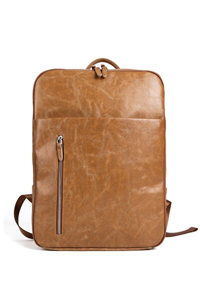 Sevinç Çanta Organizer Multi-Compartment 15.6 Faux Leather Laptop Backpack
