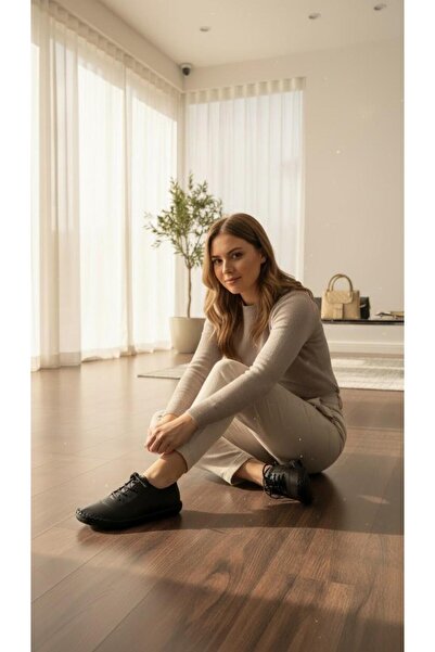 eforia Neyneva 1622 Black Genuine Leather Full Orthopedic Casual Women's Shoes