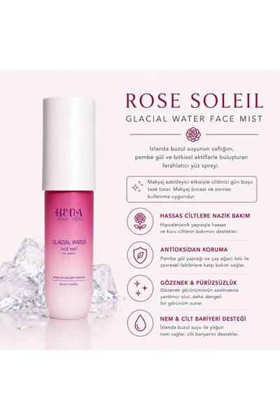 Fiolas Hena Rose Soleil Buzul Suyu Yüz Misti 90 ML